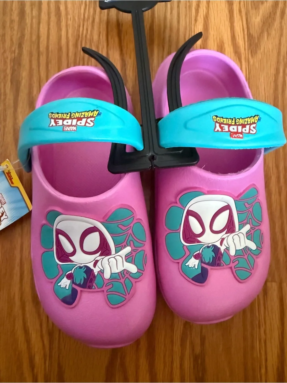 Spiderman Kids Pink and Blue Slide Sandals with Graphic